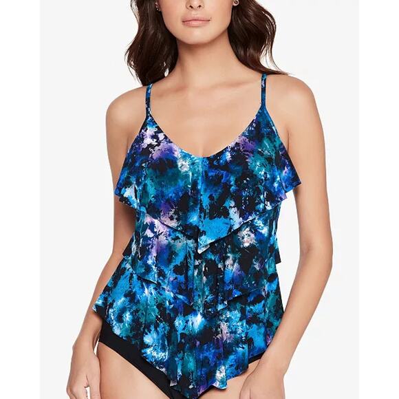 Magicsuit‎ Peace Out Rita Tankini Top Blue Womens Size 10 - Picture 1 of 14